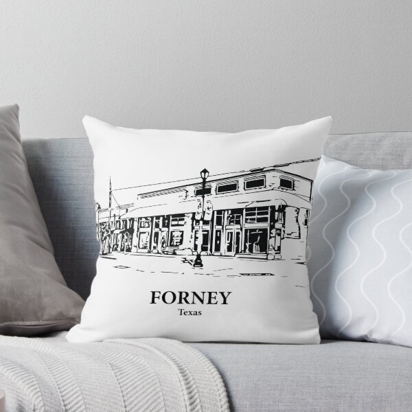 Item preview, Forney TX - Ink Cityscape Illustration designed and sold by Lakeric Cityscapes.