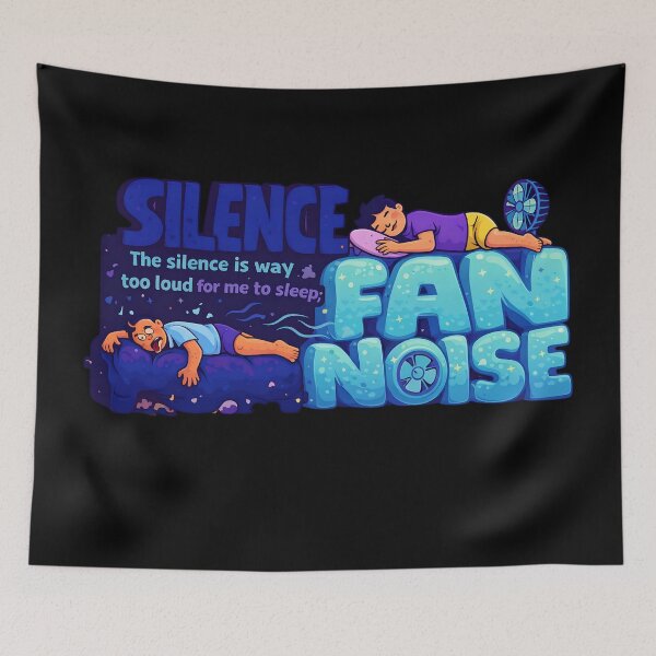 Item preview, Fan Noise Over Silence – Relatable Insomnia Typography Art designed and sold by LineLoo.