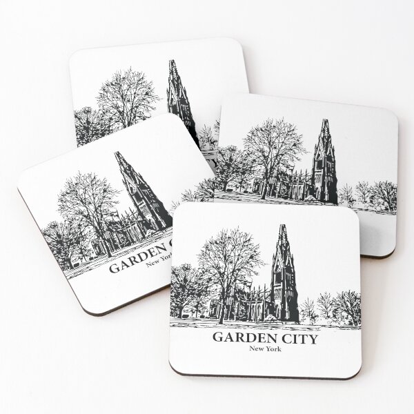 Item preview, Garden City NY - Ink Cityscape Illustration designed and sold by Lakeric.