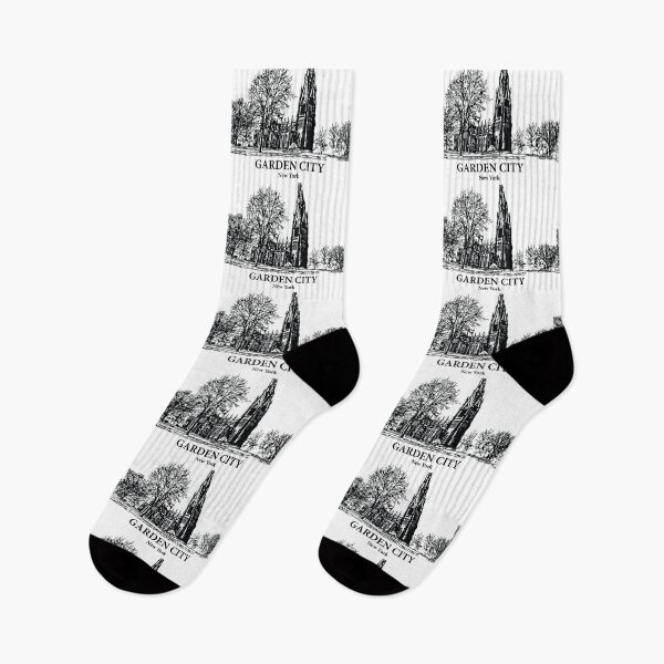 Item preview, Garden City NY - Ink Cityscape Illustration designed and sold by Lakeric Cityscapes.