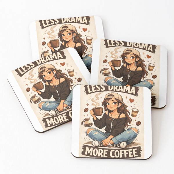 Item preview, Less drama, more coffee designed and sold by Soycreativa.