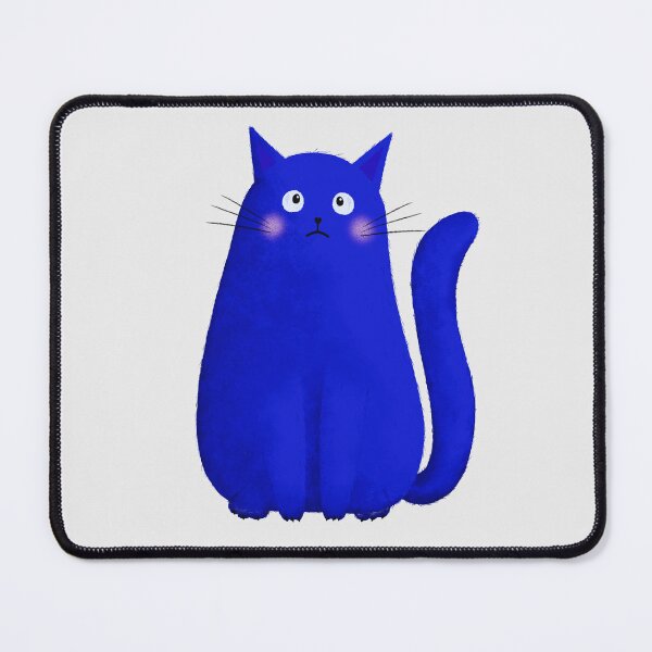 Item preview, Sad Cat Illustration – Dark Blue Moody Cute Cat Art designed and sold by Brightful Creations .