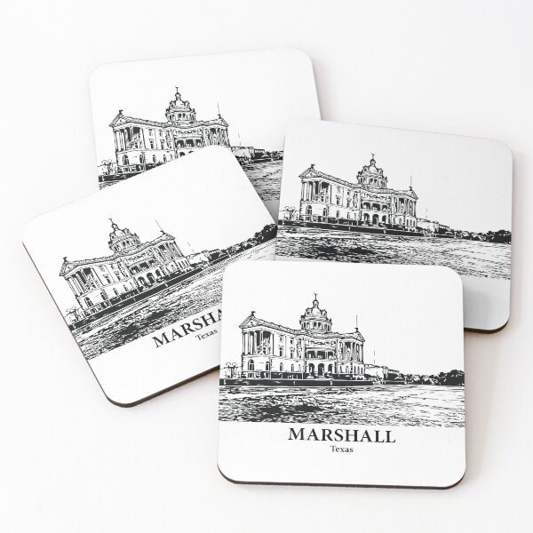 Item preview, Marshall TX - Ink Cityscape Illustration designed and sold by Lakeric Cityscapes.