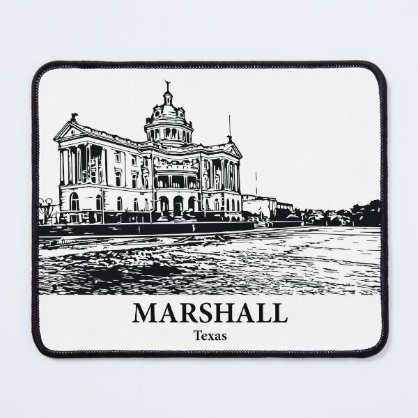 Item preview, Marshall TX - Ink Cityscape Illustration designed and sold by Lakeric Cityscapes.