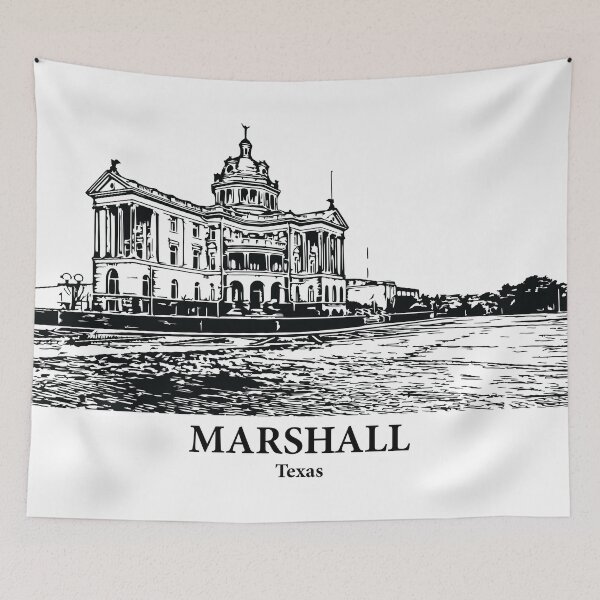 Item preview, Marshall TX - Ink Cityscape Illustration designed and sold by Lakeric.