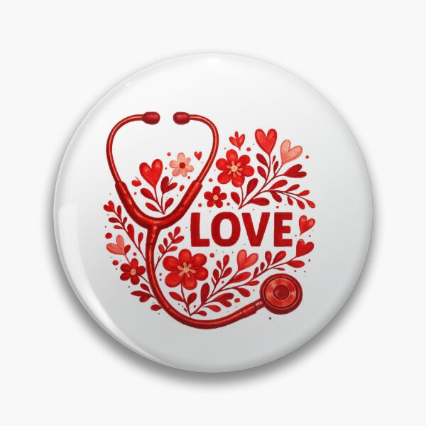 Item preview, Love Stethoscope Floral Illustration designed and sold by DariaOltes.