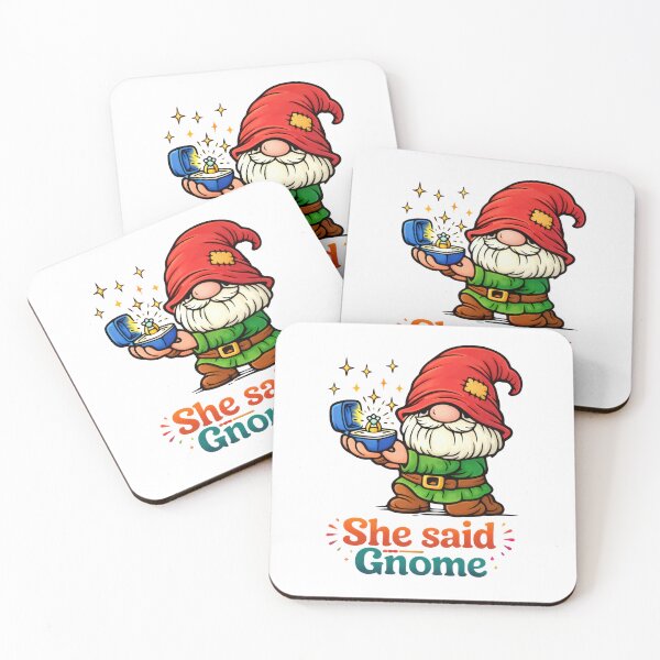 Item preview, She Said Gnome – Cute Gnome Proposal Illustration designed and sold by Moriarty's Digital Visions.