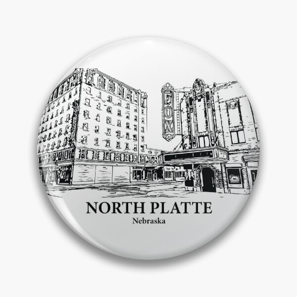 Artikelvorschau, North Platte, Nebraska – Tuschezeichnung einer Stadtlandschaft entworfen und verkauft von Lakeric Cityscapes.
