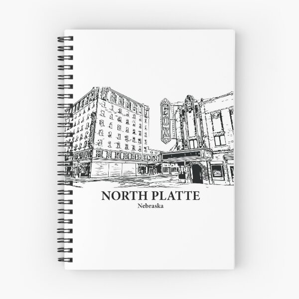 Artikelvorschau, North Platte, Nebraska – Tuschezeichnung einer Stadtlandschaft entworfen und verkauft von Lakeric.