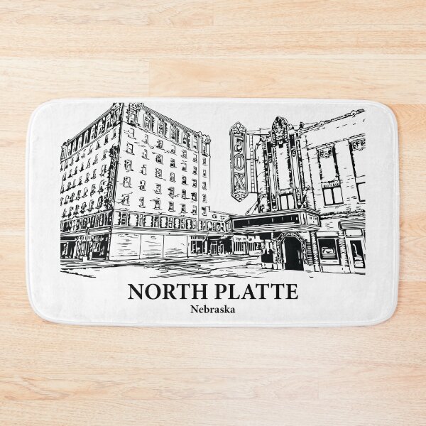 Artikelvorschau, North Platte, Nebraska – Tuschezeichnung einer Stadtlandschaft entworfen und verkauft von Lakeric Cityscapes.