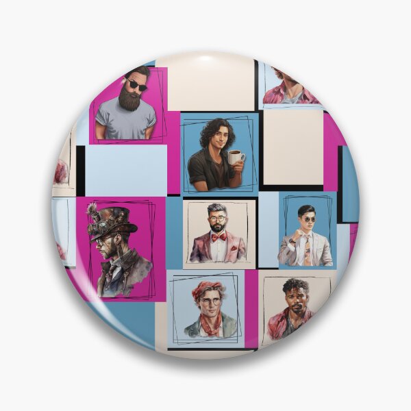 Aperçu de l'œuvre Homme encadré à motif géométrique moderne créée et vendue par Vibria Pattern Studio.