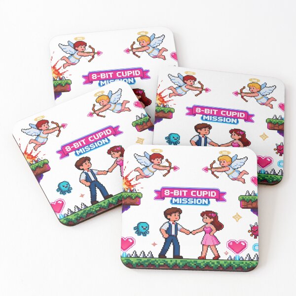 Item preview, 8-Bit Pixel Couple on a Cupid Mission – Valentine Retro Gamer Love designed and sold by VisionWeaveLab.