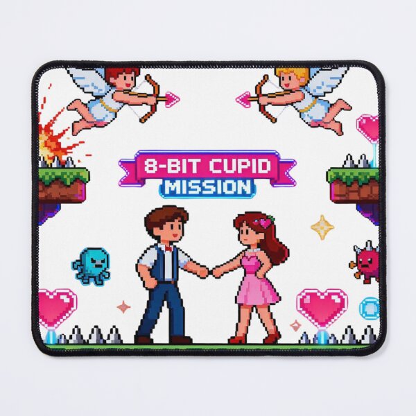 Item preview, 8-Bit Pixel Couple on a Cupid Mission – Valentine Retro Gamer Love designed and sold by VisionWeaveLab.