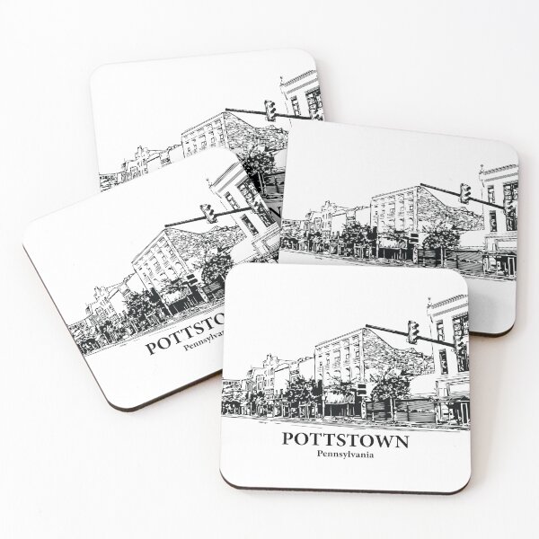 Item preview, Pottstown PA - Ink Cityscape Illustration designed and sold by Lakeric Cityscapes.