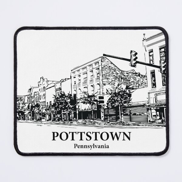 Item preview, Pottstown PA - Ink Cityscape Illustration designed and sold by Lakeric Cityscapes.
