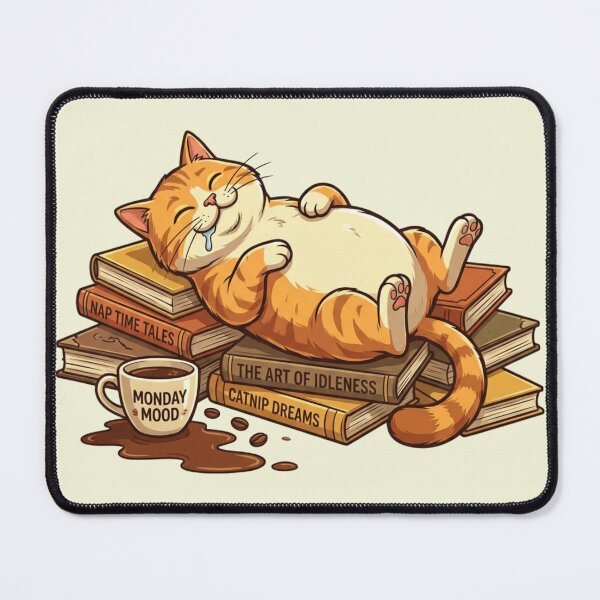 Item preview, The Art of Napping - Funny Lazy Ginger Cat Monday Mood designed and sold by HappySproutArt.