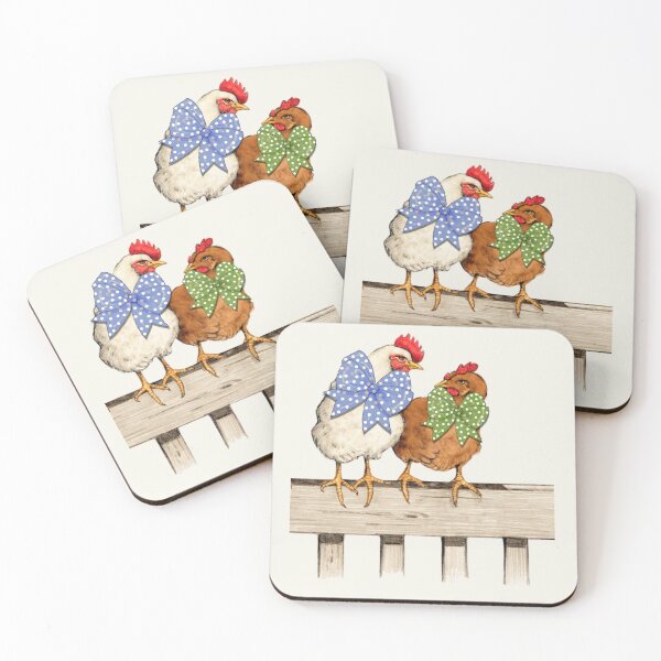 Item preview, Fancy Chickens with Polka-Dotted Bows designed and sold by JoyfulWhimsy.