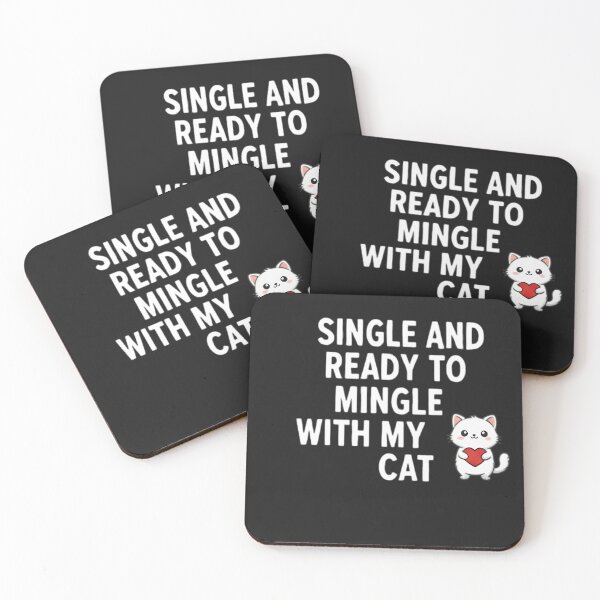 Item preview, Single Ready To Mingle With My Cat - Funny Anti Valentine designed and sold by MHD.