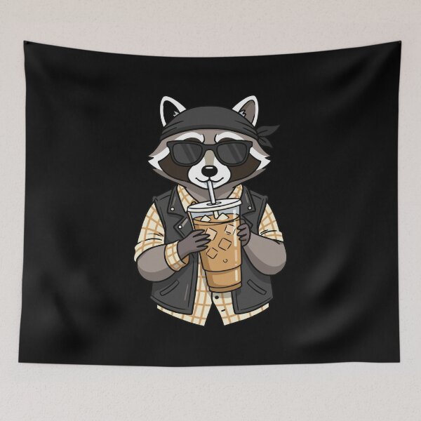 Item preview, Brew Bandit: The Biker Raccoon designed and sold by Evaevonechi.