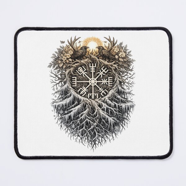 Item preview, Vegvisir Tree of Rebirth – Nordic Raven Roots Emblem – Norse Mythology Symbol Art designed and sold by R3X .