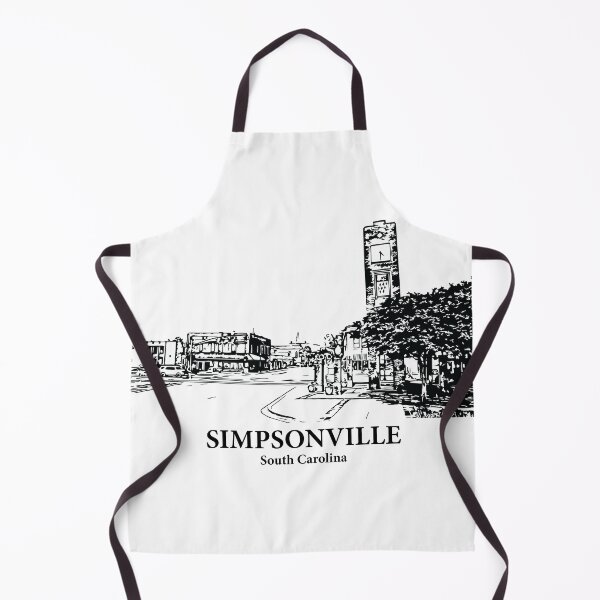 Item preview, Simpsonville SC - Ink Cityscape Illustration designed and sold by Lakeric Cityscapes.