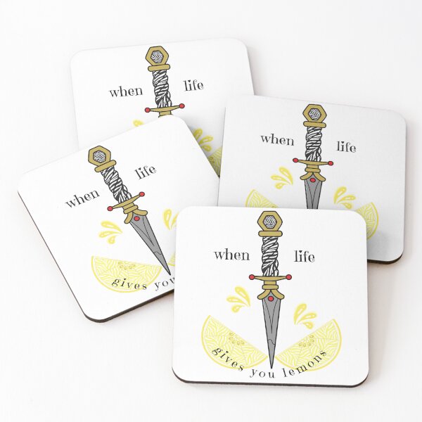 Item preview, When Life Gives You Lemons – Dark Humour Dagger Illustration designed and sold by ZebraDazzleDesigns.
