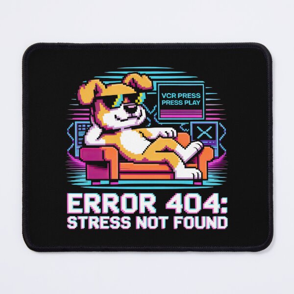 Item preview, Error 404 Stress Not Found Pixel Art Retro Tech designed and sold by SplashTastic.