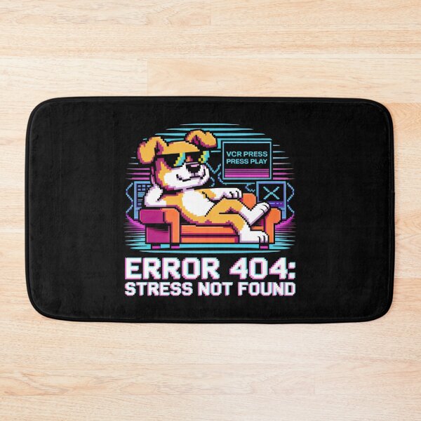 Item preview, Error 404 Stress Not Found Pixel Art Retro Tech designed and sold by SplashTastic.
