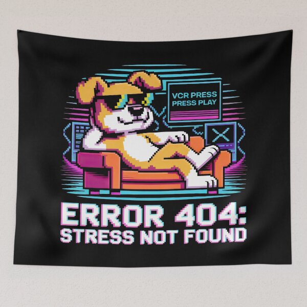 Item preview, Error 404 Stress Not Found Pixel Art Retro Tech designed and sold by SplashTastic.