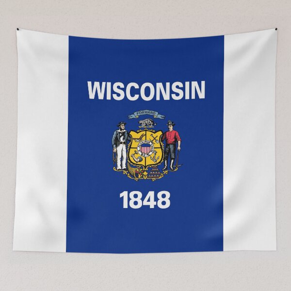 Item preview, Vertical Wisconsin State Flag Design designed and sold by NTGUILTY.