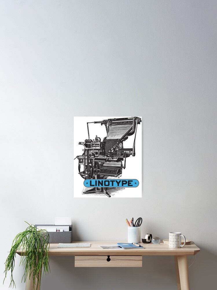 Thumbnail 2 of 3, Poster, Linotype, letterpress designed and sold by Borne-studio.