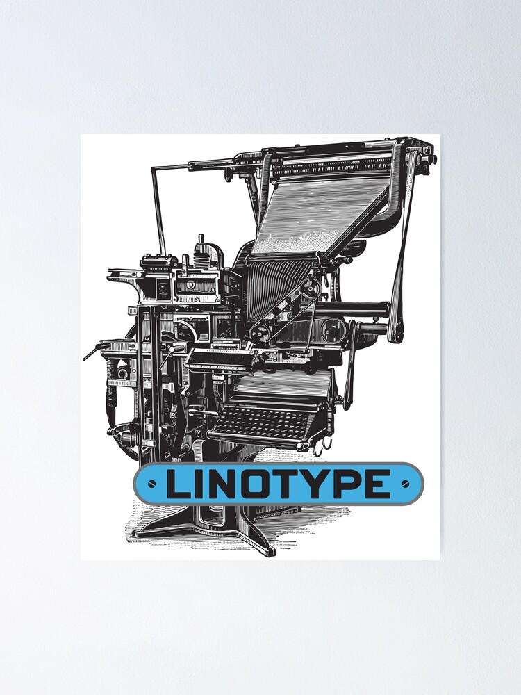 Thumbnail 1 of 3, Poster, Linotype, letterpress designed and sold by Borne-studio.