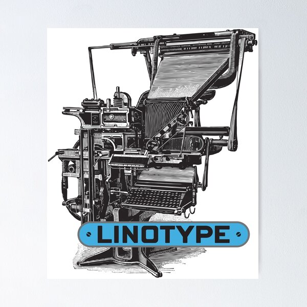 Item preview, Linotype, letterpress designed and sold by Borne-studio.