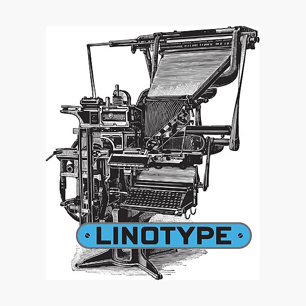 Item preview, Linotype, letterpress designed and sold by Borne-studio.