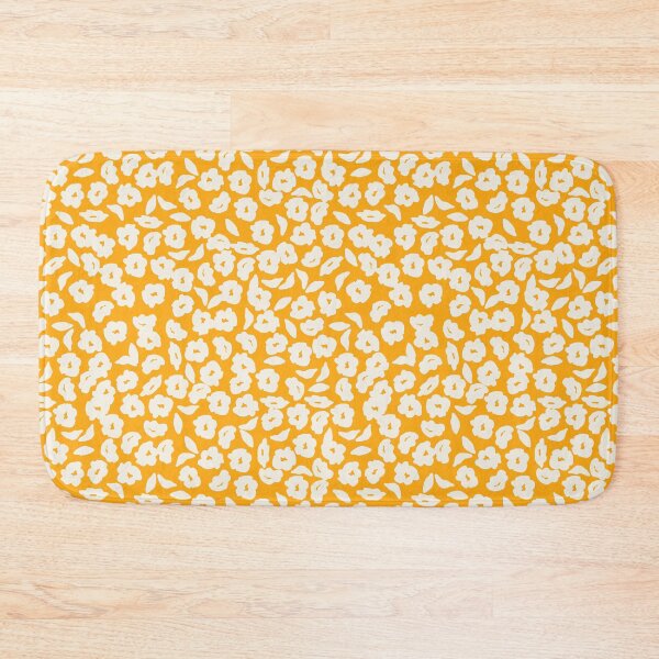 Item preview, Cream Blossoms on Mustard Floral Pattern designed and sold by Kusaka.art.