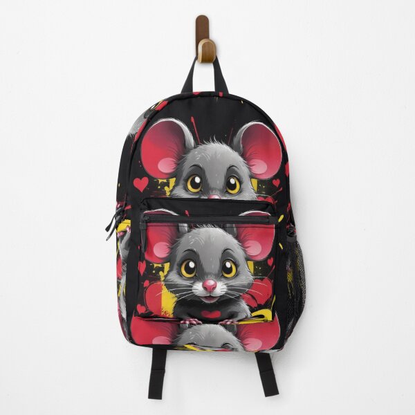 Item preview, Adorable Street Art Mouse: Pop Art Chibi Rodent with Hearts designed and sold by Dreamy Armine Art.