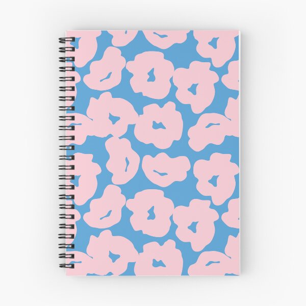 Item preview, Pink Blossoms on Blue Floral Pattern designed and sold by Kusaka.art.