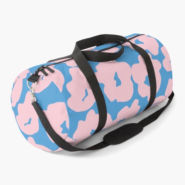 Item preview, Pink Blossoms on Blue Floral Pattern designed and sold by Kusaka.art.