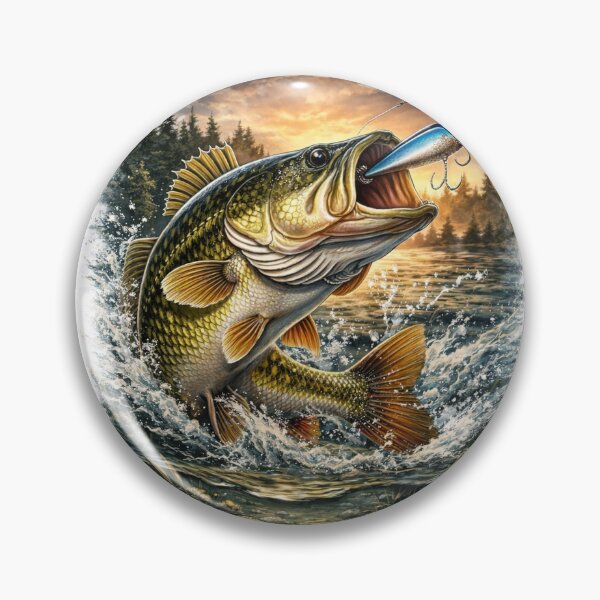 Item preview, Largemouth Bass Fishing Illustration designed and sold by ViralColor.