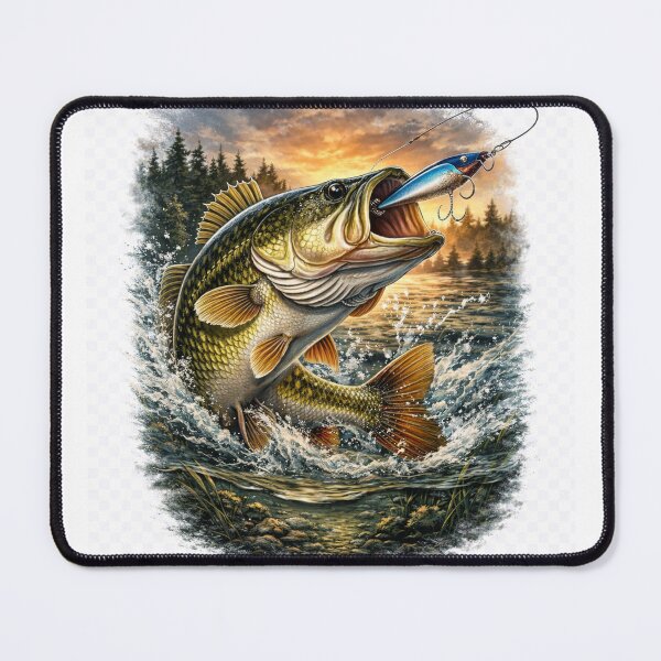 Item preview, Largemouth Bass Fishing Illustration designed and sold by ViralColor.