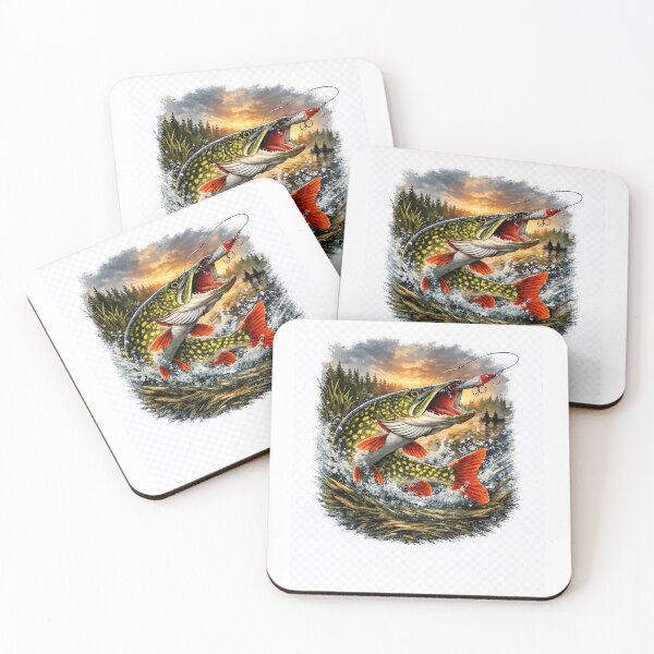Item preview, Northern Pike Fishing Illustration designed and sold by ViralColor.