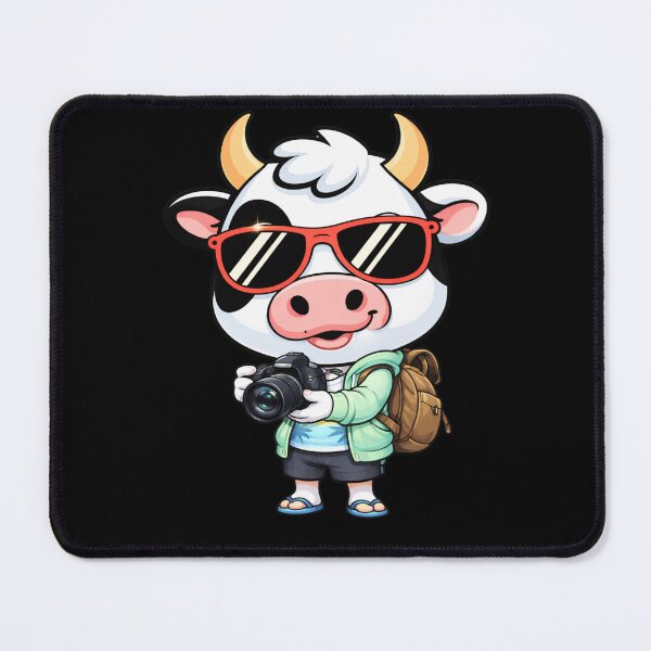 Item preview, Travel Blogger Cow – Cute Chibi Cow Cartoon | Influencer Travel Design designed and sold by ColorSplash123.