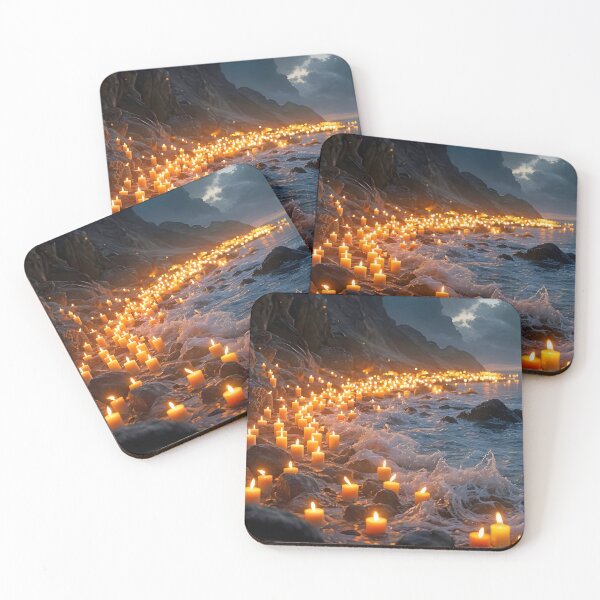 Item preview, A sea of candlelight on the stormy coast designed and sold by MarionsArt.