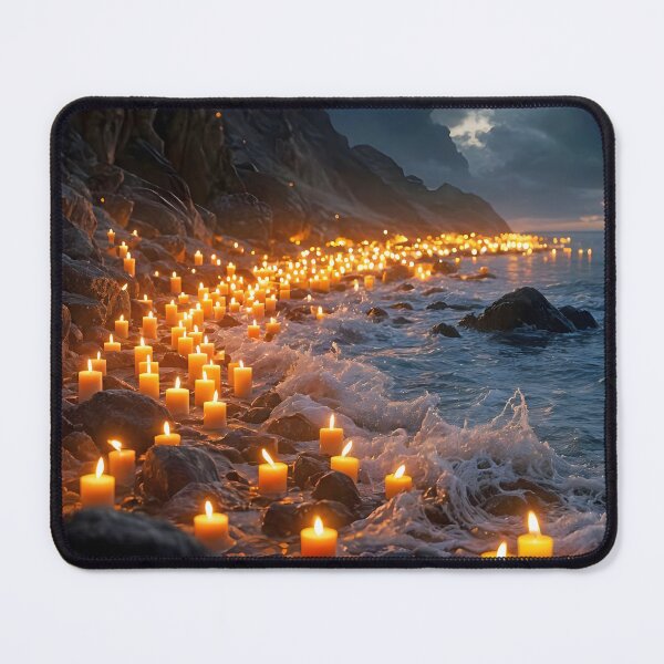Item preview, A sea of candlelight on the stormy coast designed and sold by MarionsArt.