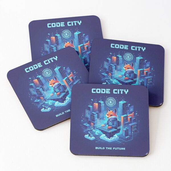 Item preview, Code City Fox Coder Sticker | Futuristic Build the Future Tech Art designed and sold by mdj96.