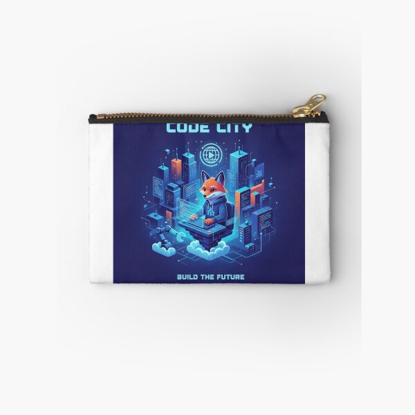 Item preview, Code City Fox Coder Sticker | Futuristic Build the Future Tech Art designed and sold by mdj96.