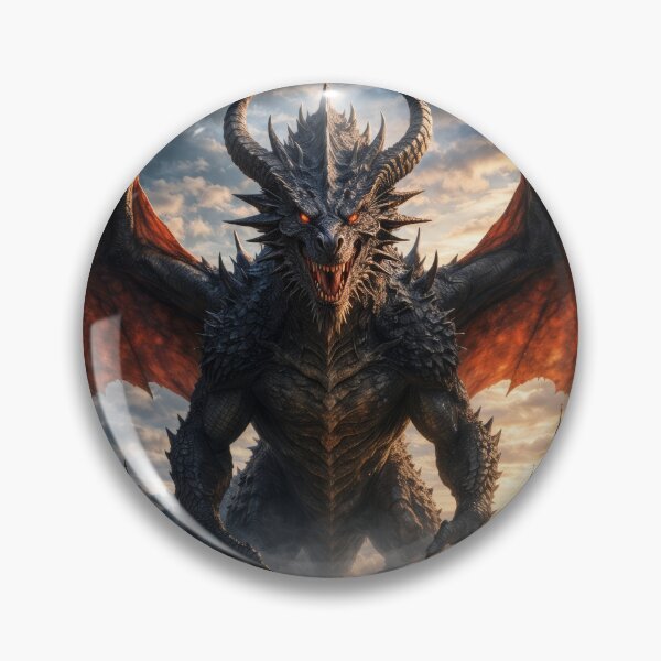 Item preview, Demon King Dragon – Epic Fantasy Battle Guardian Art designed and sold by DrakariArt.