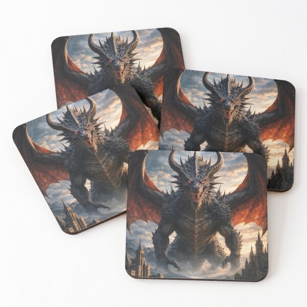 Item preview, Demon King Dragon – Epic Fantasy Battle Guardian Art designed and sold by DrakariArt.