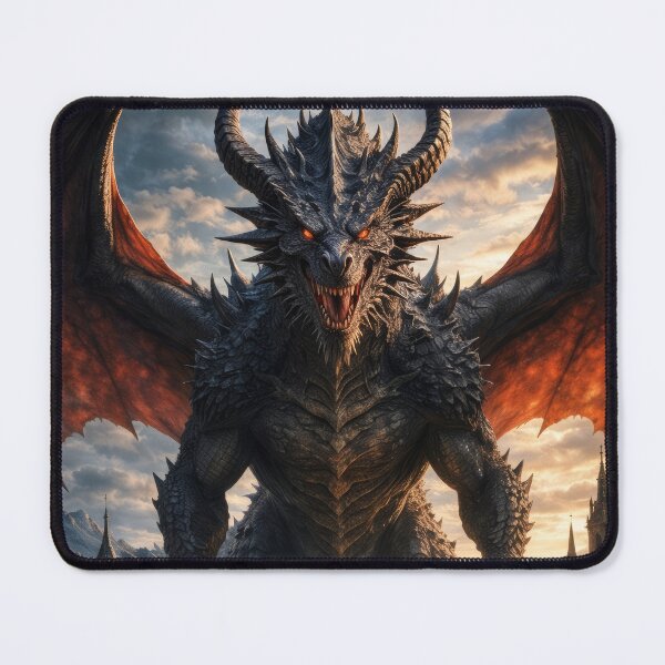 Item preview, Demon King Dragon – Epic Fantasy Battle Guardian Art designed and sold by DrakariArt.