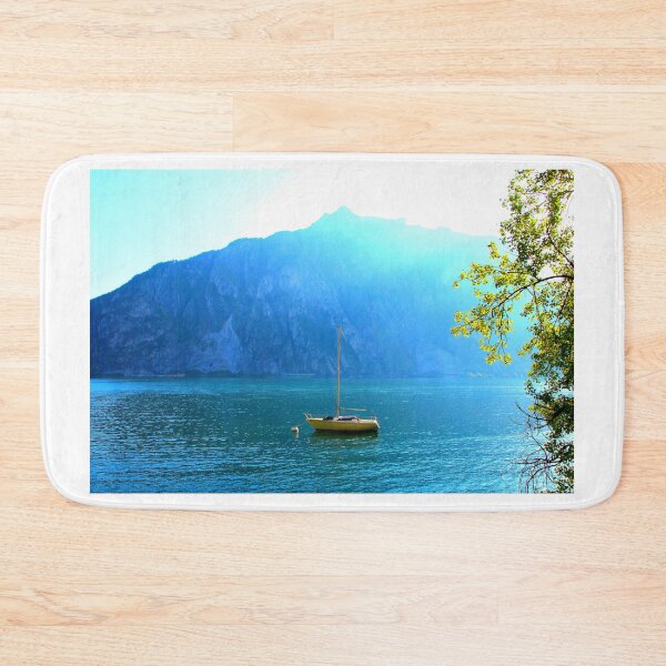 Item preview, View from Lecco at a sailboat moored in Lago di Como designed and sold by Kristina Drozd.